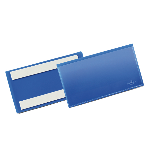  Buste identificative - con bande adesive - 150 x 67 mm - blu - Durable - conf. 50 pezzi 