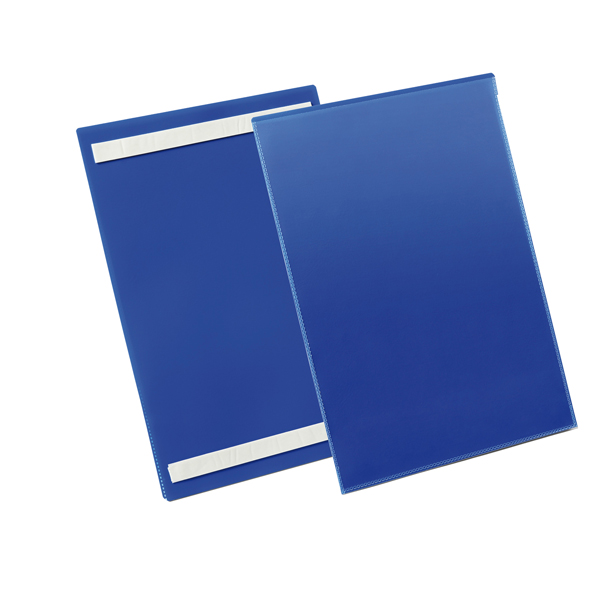  Buste identificative - con bande adesive - A4 verticale - blu - Durable - conf. 50 pezzi 