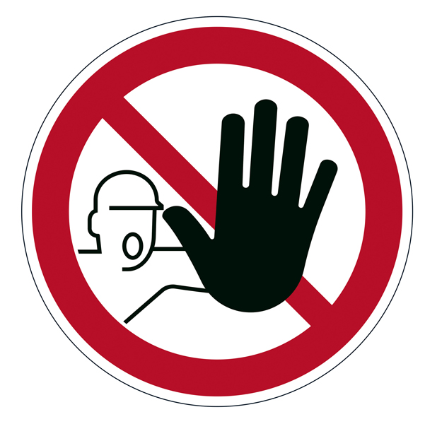  Pittogramma adesivo - da terra - "Accesso vietato" - diametro 43 cm - Durable 