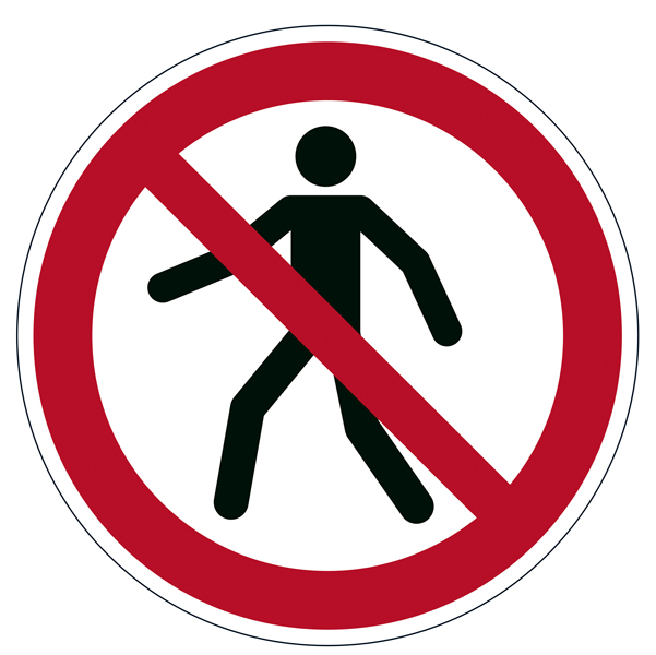  Pittogramma adesivo - da terra - "Vietato ai pedoni" - diametro 43 cm - Durable 