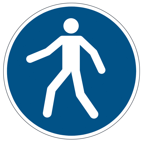  Pittogramma adesivo - da terra - "Passaggio obbligatorio" - diametro 43 cm - Durable 