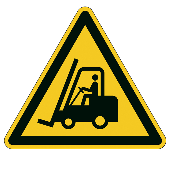  Pittogramma adesivo - da terra - "Attenzione passaggio carrelli" - lato 43 cm - Durable 