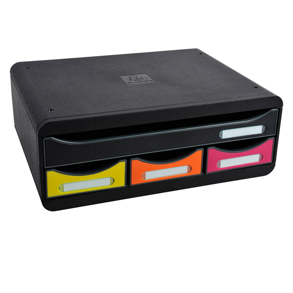  Cassettiera Toolbox - 27 x 35,5 x 13,5 cm - 4 cassetti - nero/arlecchino - Exacompta 