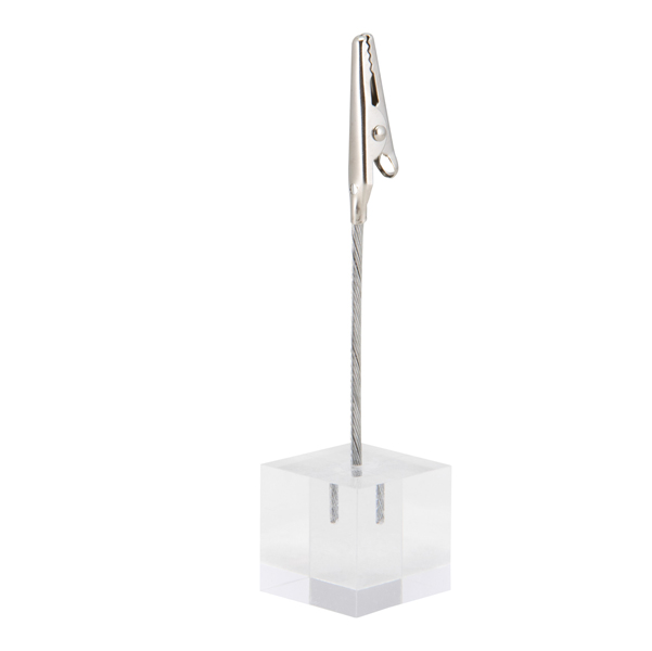  Porta tag - a pinza in acrilico - nero - Securit - set 6 pezzi 