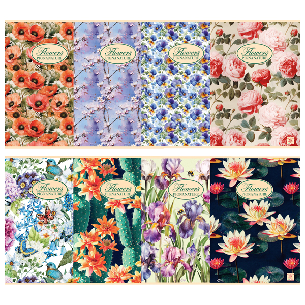  Maxiquaderno Nature Flowers - A4 - 5 mm - 42 fogli - 80 gr - Pigna 