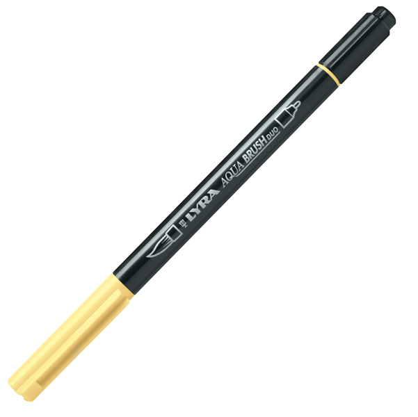  Pennarello Aqua Brush Duo - punte 2/4 mm - giallo chiaro - Lyra 