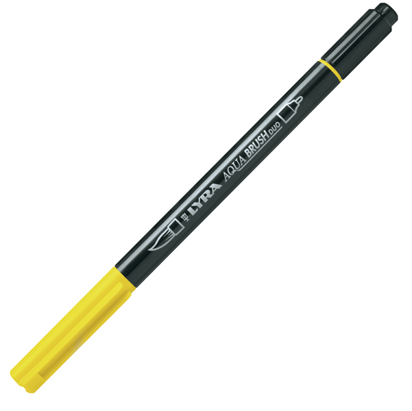  Pennarello Aqua Brush Duo - punte 2/4 mm - giallo di cadmio limone - Lyra 