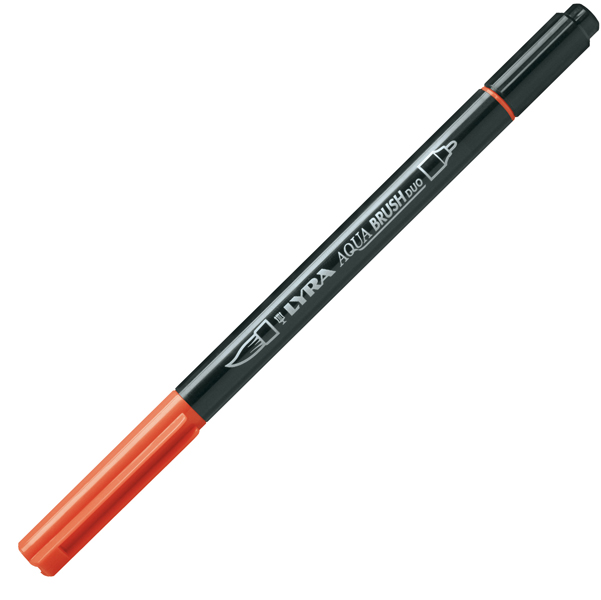  Pennarello Aqua Brush Duo - punte 2/4 mm - rosso saturno - Lyra 