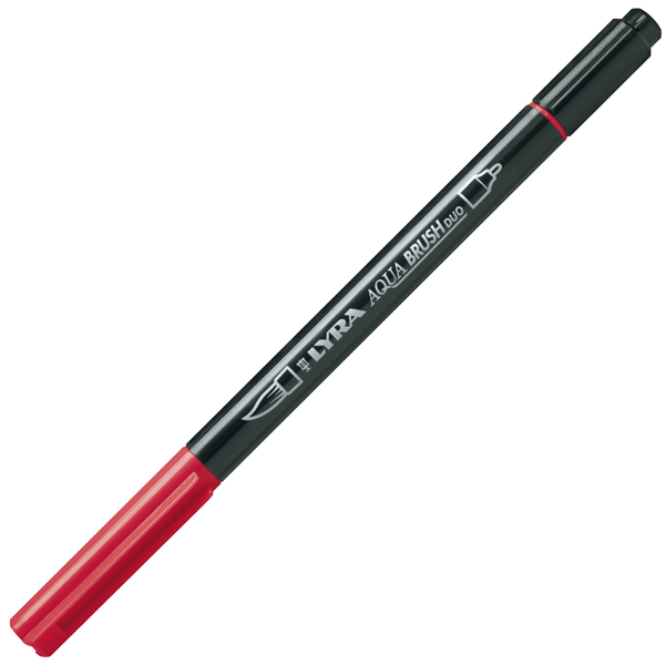  Pennarello Aqua Brush Duo - punte 2/4 mm - rosso Pompei - Lyra 