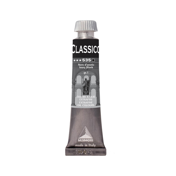  Colore a olio - extrafine - 20 ml - nero d'avorio - Maimeri 