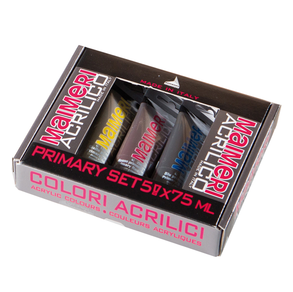  Colori acrilici Primary - colori assortiti - Maimeri - set 5 tubetti da 75 ml 
