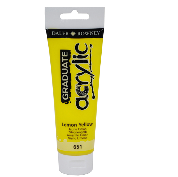  Colore acrilico fine Graduate - 120 ml - giallo limone - Daler Rowney 