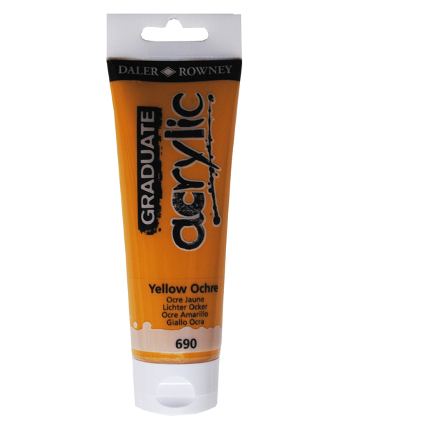  Colore acrilico fine Graduate - 120 ml - giallo ocra - Daler Rowney 