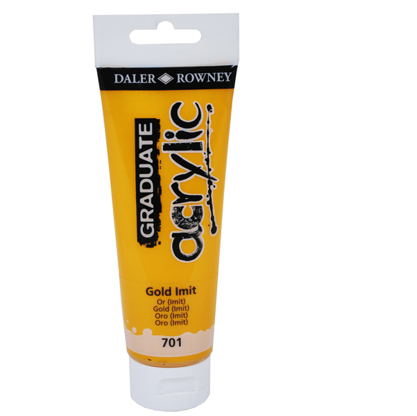  Colore acrilico fine Graduate - 120 ml - oro imitazione - Daler Rowney 