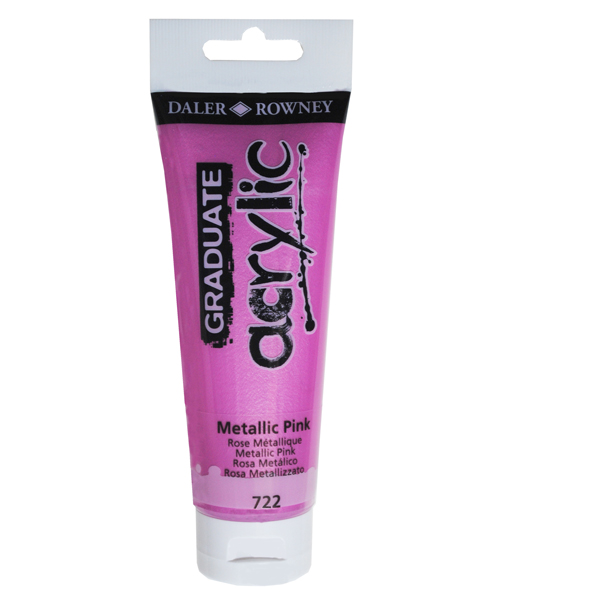  Colore acrilico fine Graduate - 120 ml - rosa metal - Daler Rowney 