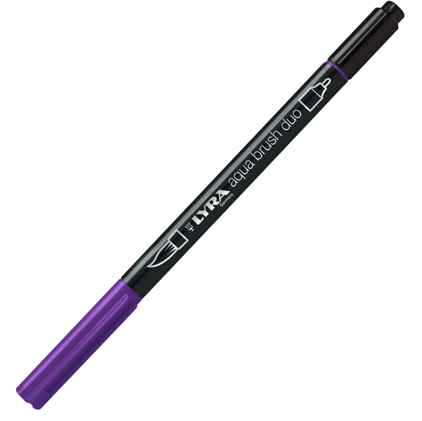  Pennarello Aqua Brush Duo - punte 2/4 mm - violetto bluastro - Lyra 