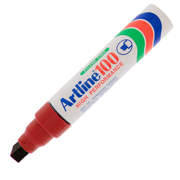  Marcatore permanente A 100 - punta scalpello jumbo - 7,50 - 12,00 mm - rosso - Artline 