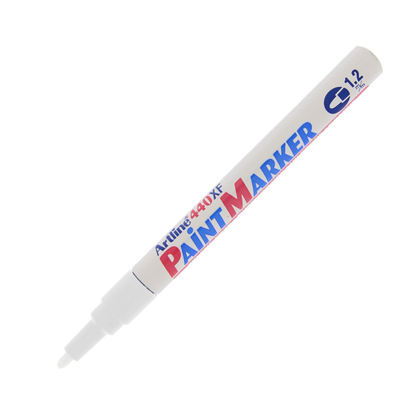  Marcatore permanente A 440 - a vernice - punta tonda fine - 1,2 mm - bianco - Artline 