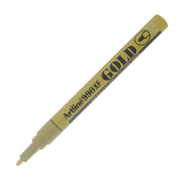  Marcatore permanente A 990 - a vernice - punta tonda fine - 1,2 mm - oro - Artline 