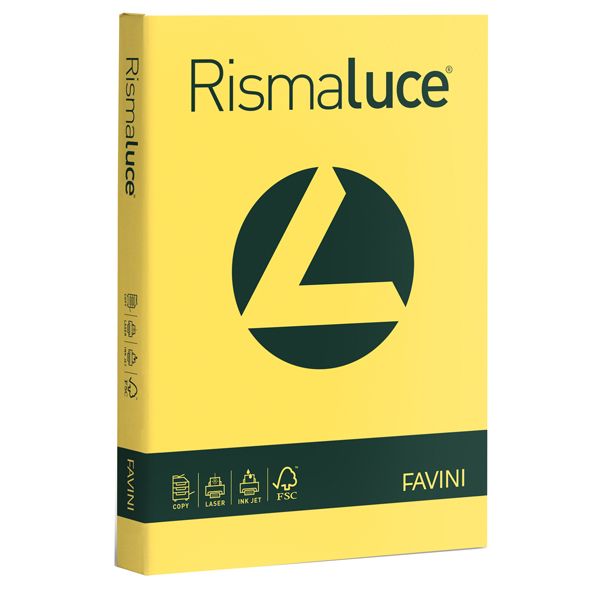  Carta Rismaluce - A4 - 90 gr - giallo sole 53 - Favini - conf. 300 fogli 