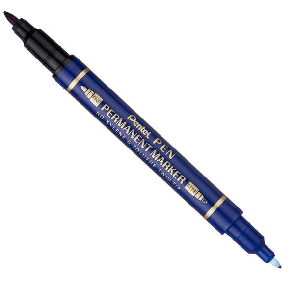  Marcatore permanente Twin tip - doppia punta Fine-ExtraFine - Blu - Pentel 