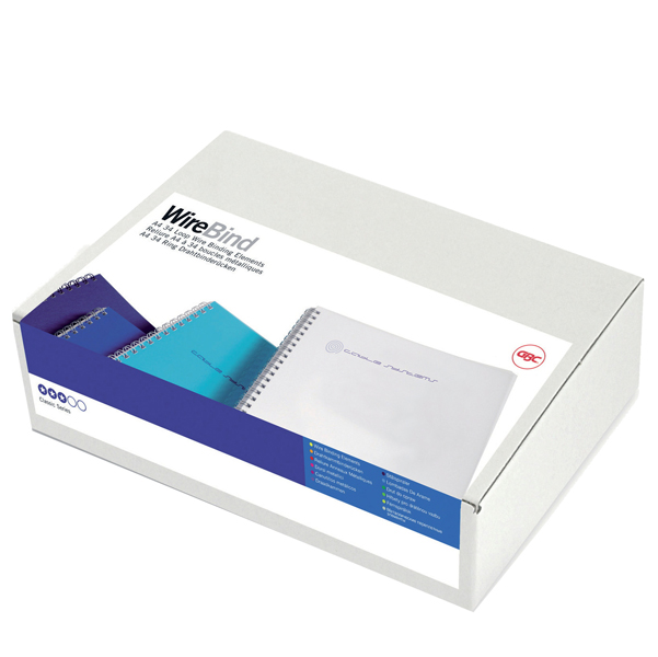  Dorsi WireBind per rilegatura - passo 3:1 - metallo - 34 anelli - 5 mm - bianco - GBC - scatola 100 pezzi 