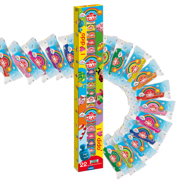  Didò infinity - 50gr - colori assortiti e glitter - Didò - conf. 22 pezzi 