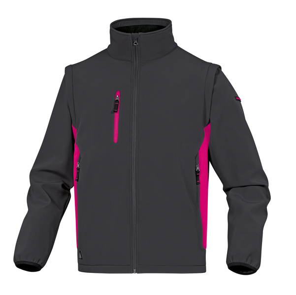  Giacca Softshell MySen 2 - tessuto Softshell/poliestere/elastan - taglia M - grigio/fucsia - Deltaplus 