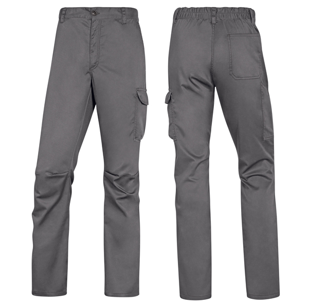  Pantalone da lavoro Panostrpa - sargia/poliestere/cotone/elastan - taglia L - grigio/nero - Deltaplus 