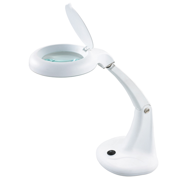  Lampada MiniZoom - a led - con lente di ingrandimento - 5,9 W - bianco - Unilux 