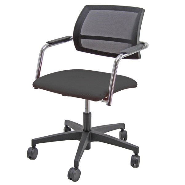  Poltroncina visitatore Lithium LTGN - con braccioli inclusi - nero - Unisit 