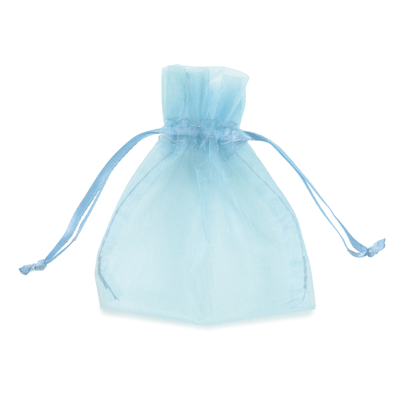 Sacchetti bomboniera Milly - 8,5 x 10 cm - organza - celeste - PNP - conf. 20 pezzi 