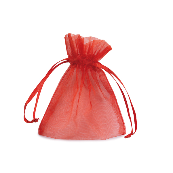  Sacchetti bomboniera Milly - 8,5 x 10 cm - organza - rosso - PNP - conf. 20 pezzi 