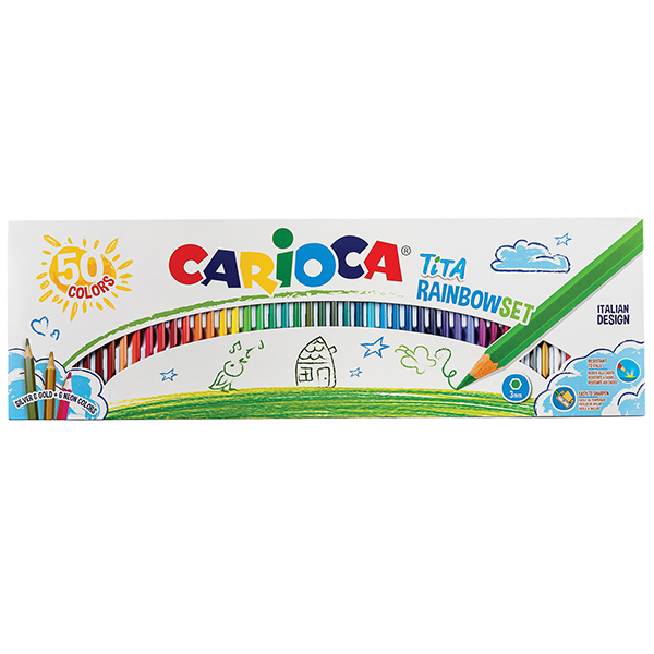  Matite colorate Tita Rainbow - colori assortiti - Carioca - scatola 50 pezzi 