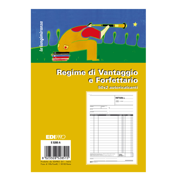  Blocco fattura contribuenti min/forfett. - 22x14,8 - 50x2 fogli autoric. - E5285A - EdiPro 