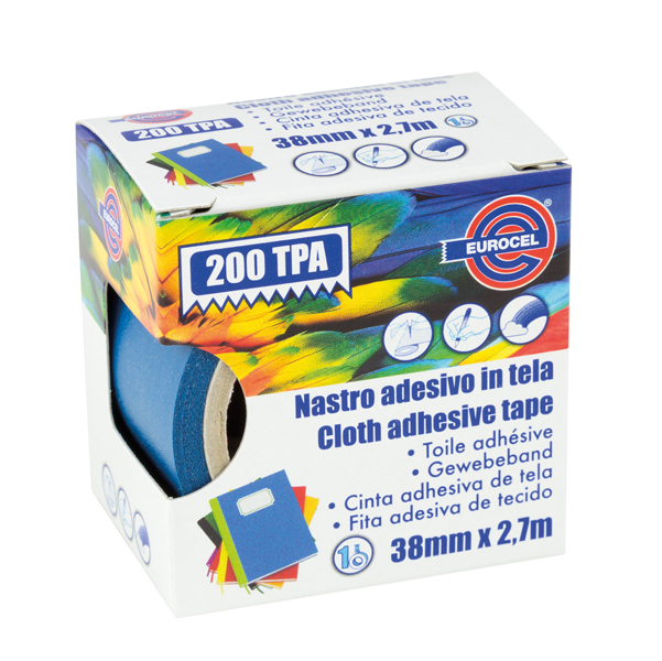  Nastro adesivo telato TPA 200 - 38 mm x 2,7 m - tela plastificata - blu - Eurocel 
