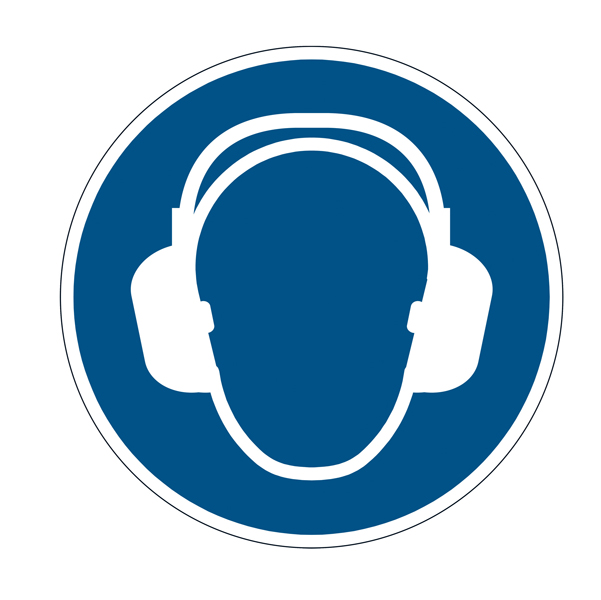  Pittogramma adesivo - da terra - "Indossare protezione auricolare" - diametro 43 cm - Durable 