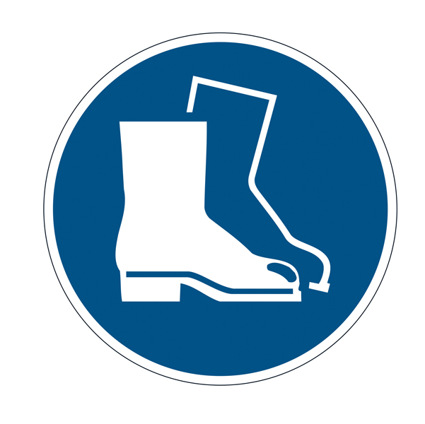  Pittogramma adesivo - da terra - "Calzature di sicurezza obbligatorie" - diametro 43 cm - Durable 