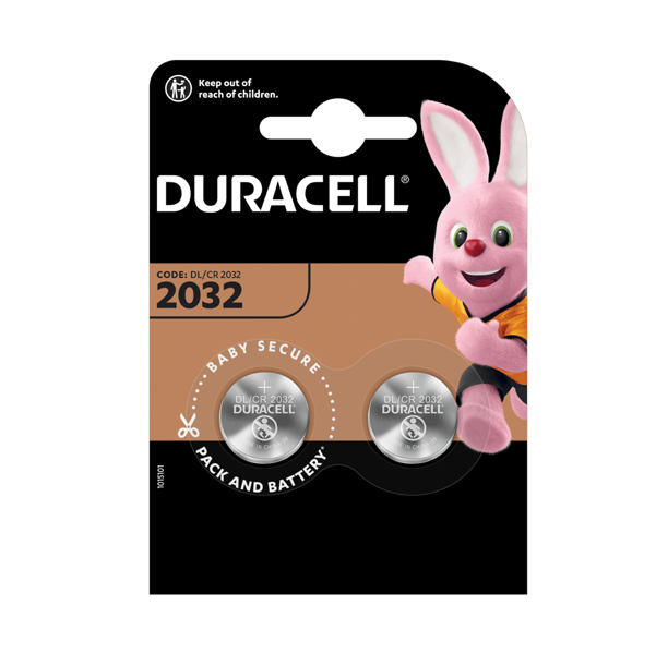  Micropila DL2032 - 3V - a pastiglia - litio - Duracell - blister 2 pezzi 