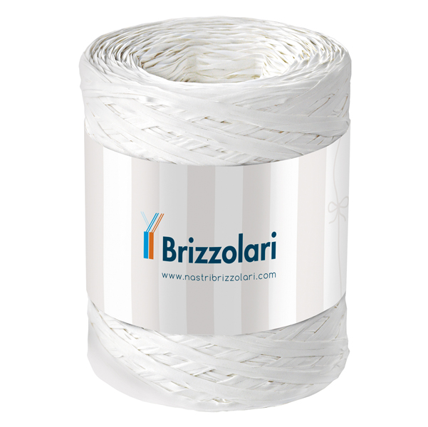  Nastro Rafia sintetica - bianco 01 - 5mmx200mt - Brizzolari 