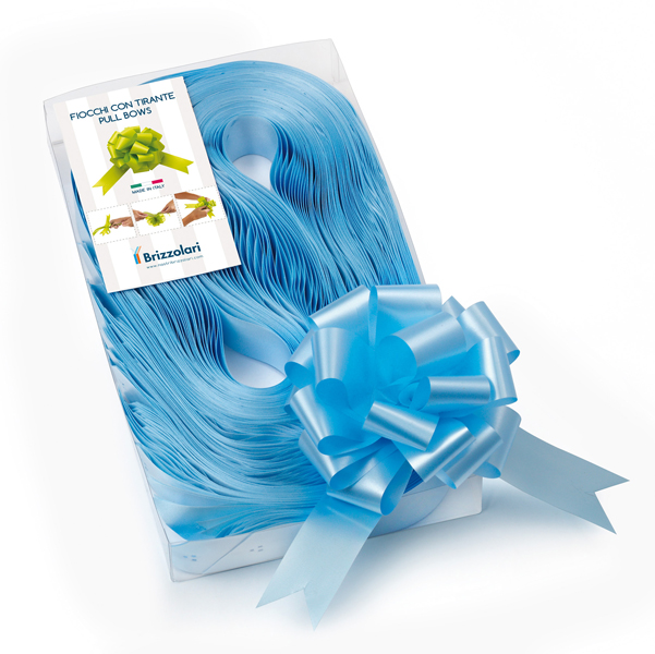  Nastri strip 6800 - in polipropilene - azzurro 06 - per fiocco autocomponibile - 31 mm - diametro 13 cm - Brizzolari - conf. 30 pezzi 