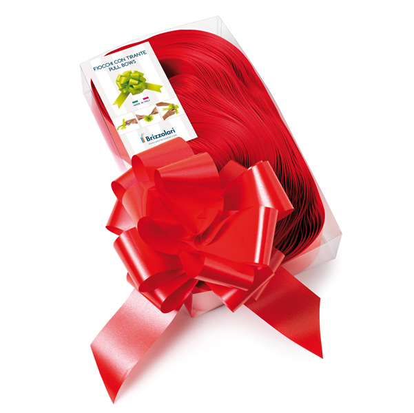  Nastri strip 6800 - in polipropilene - rosso 07 - per fiocco autocomponibile - 50 mm - diametro 20 cm - Brizzolari - conf. 30 pezzi 