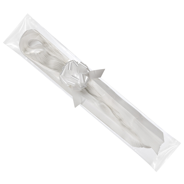  Nastri strip 6800 - in polipropilene - bianco 01 - per fiocco autocomponibile - 50 mm - diametro 20 cm - Brizzolari - conf. 50 pezzi 