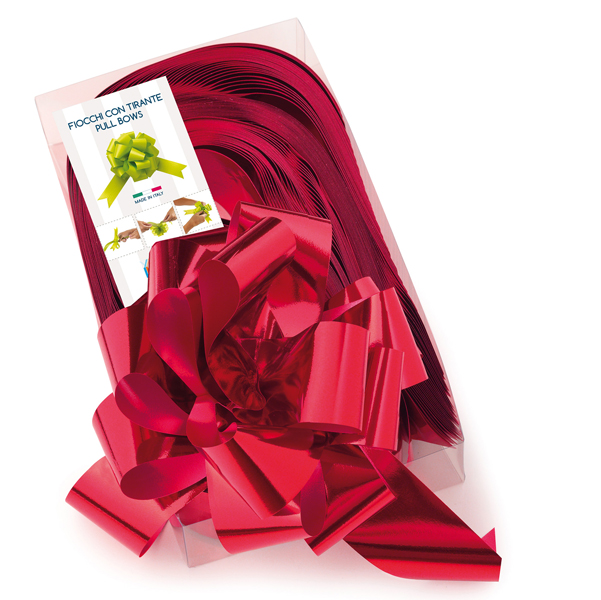  Nastro strip metal 6870 - rosso 07 - per fiocco autocomponibile - 50mm - diametro 20cm - Brizzolari 