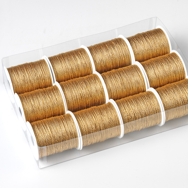  Rocchette cordonetto - 2 capi - 20 mt - oro - Brizzolari - conf. 12 pezzi 