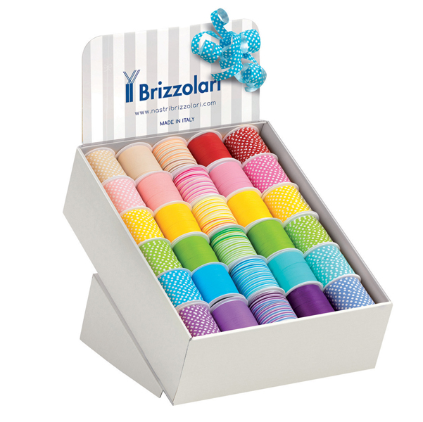  Rocche di nastro - in polipropilene - 10 mm x 10 mt - fantasie primaverili assortite - Brizzolari - conf. 60 pezzi 