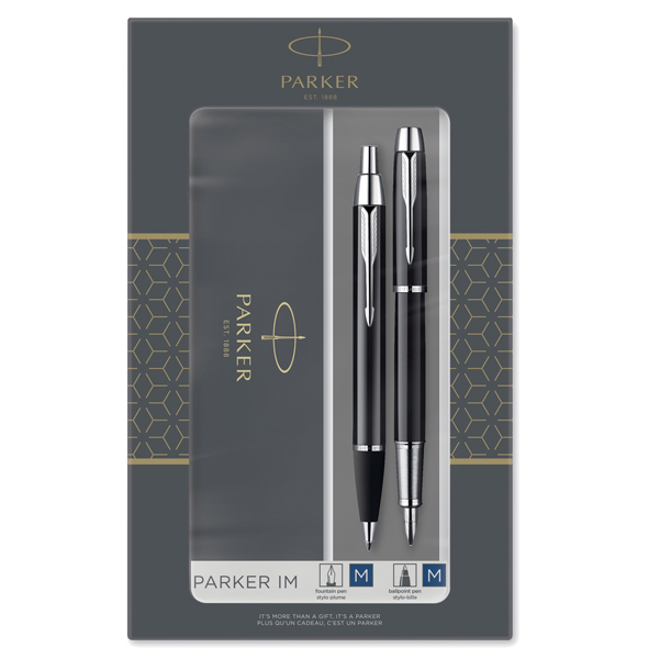  Gift Set Sfera M + Stilografica M IM nero CT - Parker 