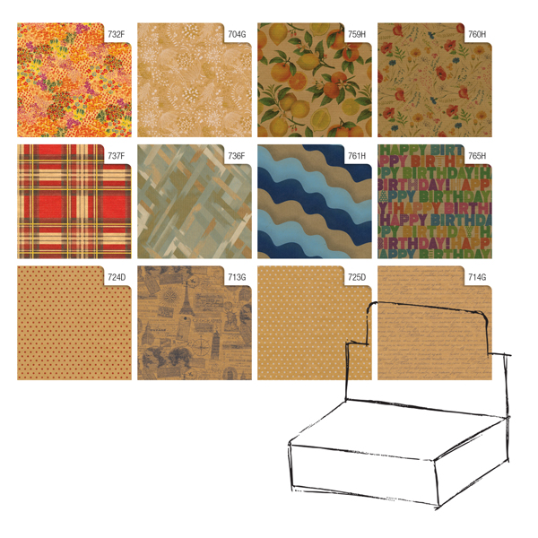  Carta regalo - kraft - Natura - 70 x 100 cm - Rex Sadoch - scatola 100 fogli 