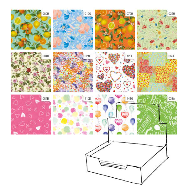  Carta regalo - raso - Primavera - 70 x 100 cm - Rex Sadoch - scatola 100 fogli 