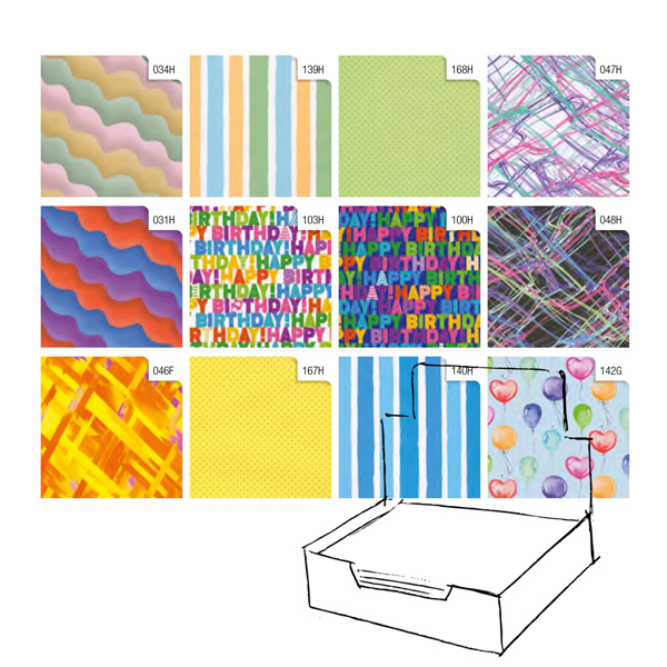  Carta regalo - raso - Colors - 70 x 100 cm - Rex Sadoch - scatola 100 fogli 